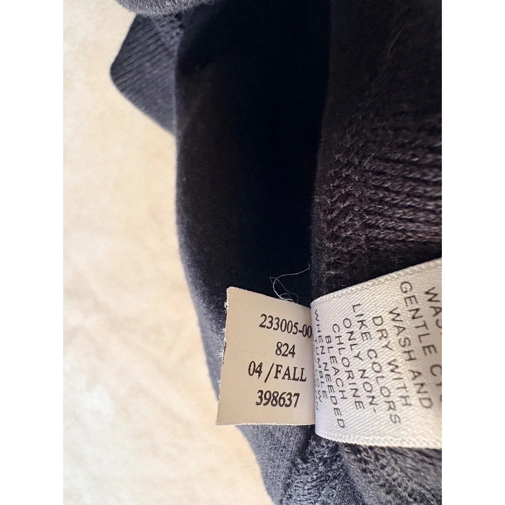 Banana Republic Mens Quarter Zip Pullover Dark Grey Cotton Knit Large